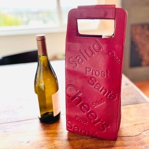 Cole Haan Thick embossed leather wine tote